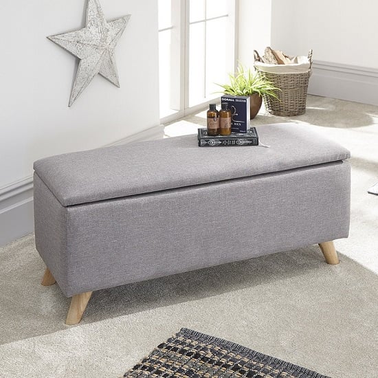 Read more about Speke fabric ottoman storage unit in grey