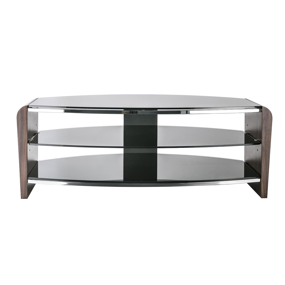 Finchley Glass TV Stand With 2 Shelves In Walnut