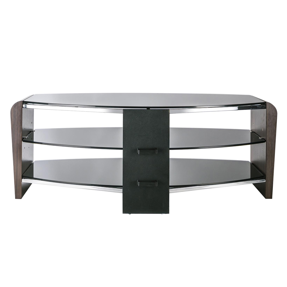 Finchley Glass TV Stand With 2 Shelves In Walnut