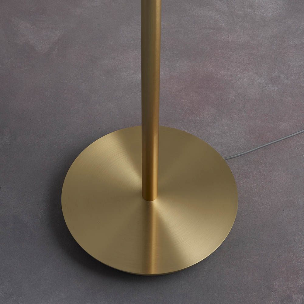 Findlay Fabric Cylinder Shade Floor Lamp In Brass