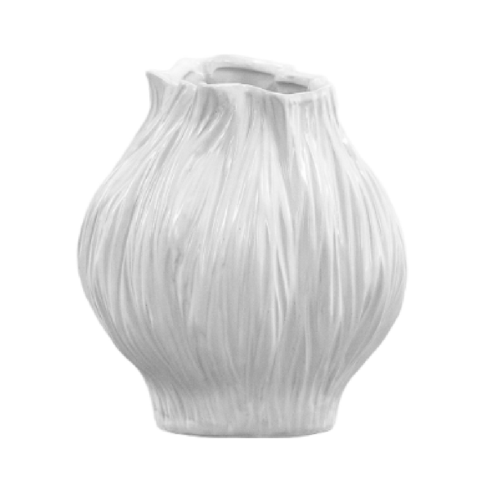 Findlay Small Ceramic Clay Vase In Matt White