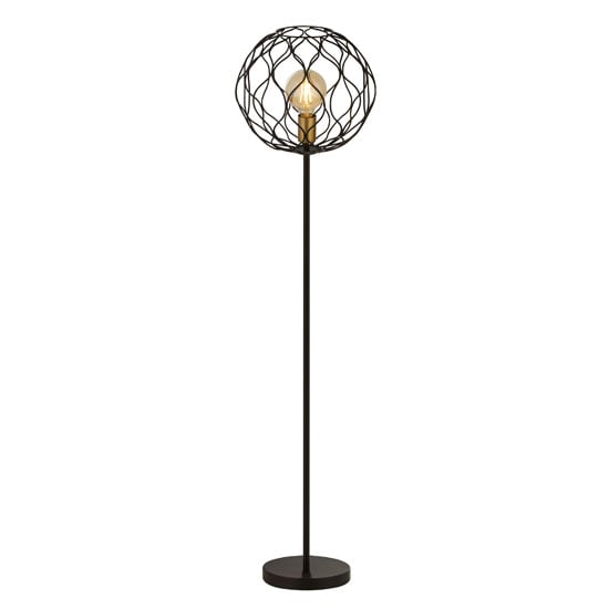 Read more about Finesse floor lamp in black with gold lamp holder