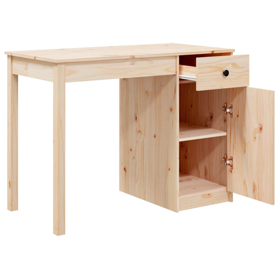 Finlay Pine Wood Laptop Desk With 1 Door 1 Drawer In Natural Furniture in Fashion