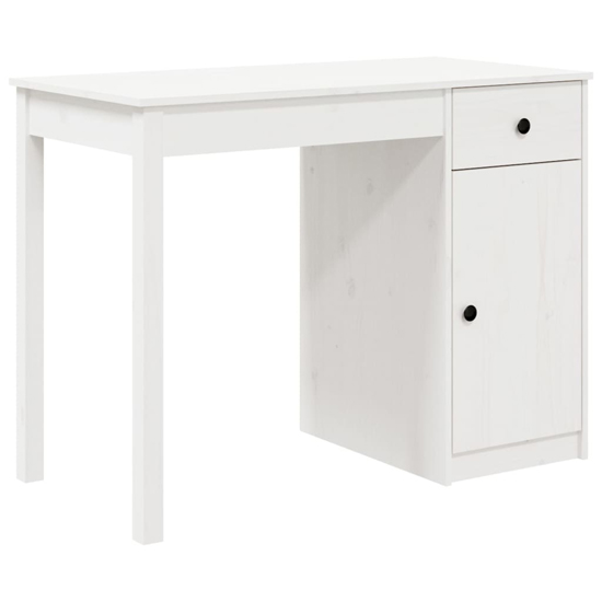 Finlay Pine Wood Laptop Desk With 1 Door 1 Drawer In White_3
