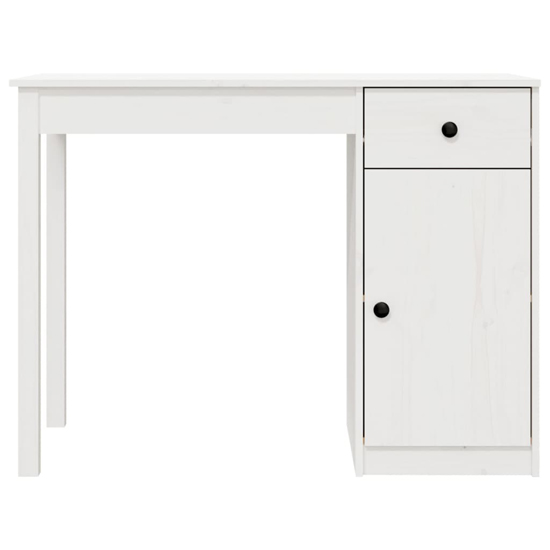 Finlay Pine Wood Laptop Desk With 1 Door 1 Drawer In White_4