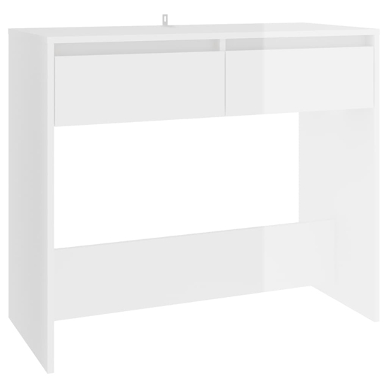 Finley High Gloss Console Table With 2 Drawers In White_2