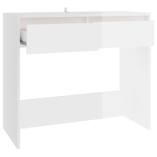 Finley High Gloss Console Table With 2 Drawers In White_4