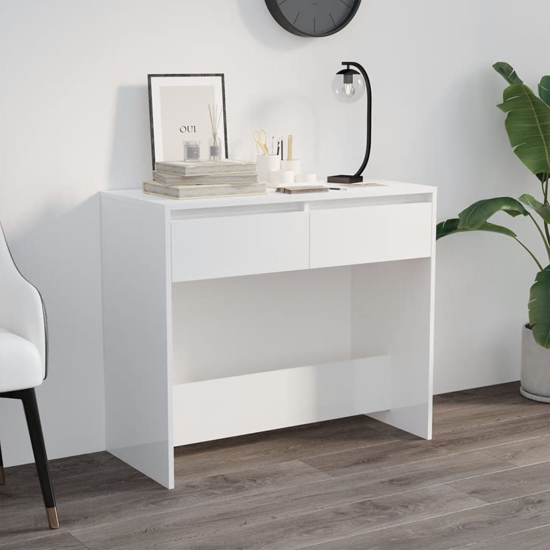 Read more about Finley high gloss console table with 2 drawers in white