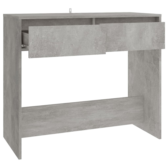 Finley Wooden Console Table With 2 Drawers In Concrete Effect
