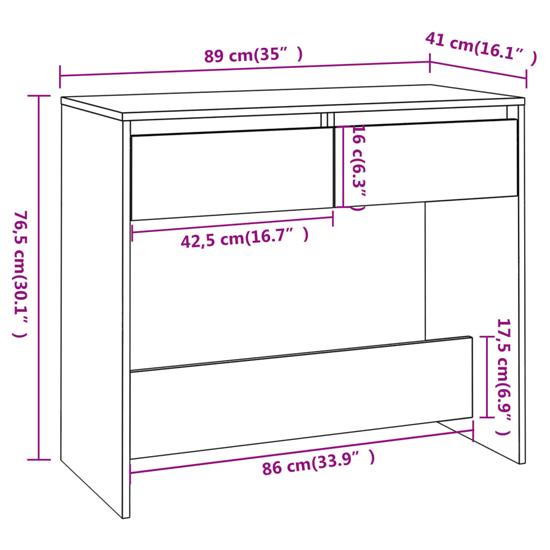Finley Wooden Console Table With 2 Drawers In Concrete Effect