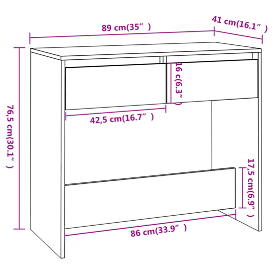 Finley Wooden Console Table With 2 Drawers In Grey Sonoma Oak