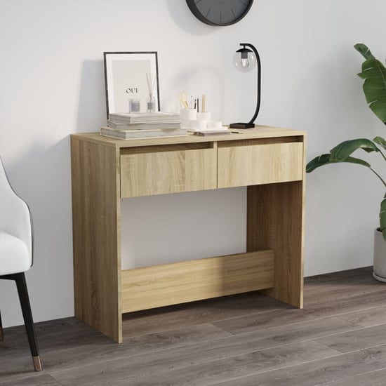 Photo of Finley wooden console table with 2 drawers in sonoma oak