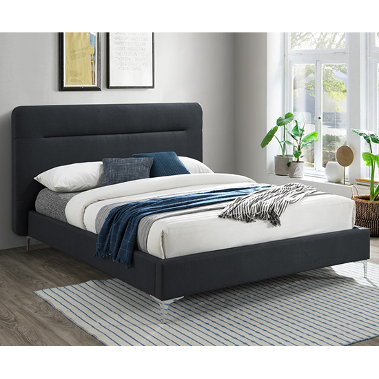 Photo of Finn fabric double bed in charcoal