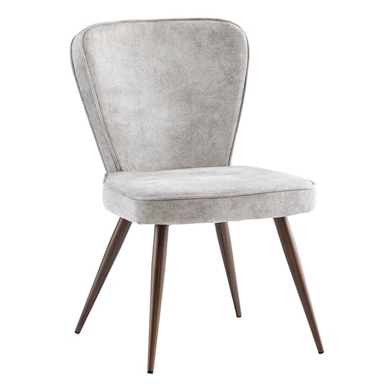 Read more about Finn velvet fabric dining chair in pearl