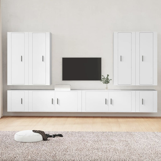Finn Wooden Living Room Furniture Set In White Furniture in Fashion