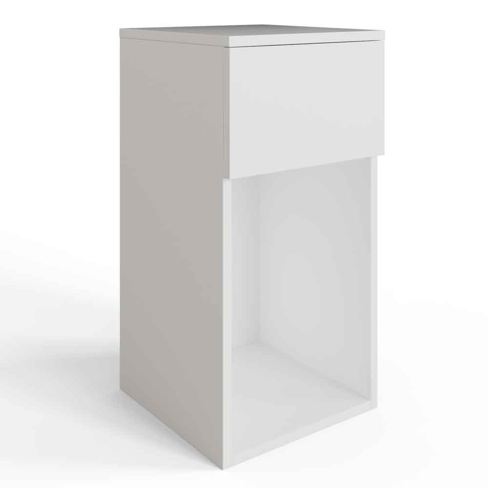 Finnegan Wooden Bedside Cabinet with 1 Drawer in White