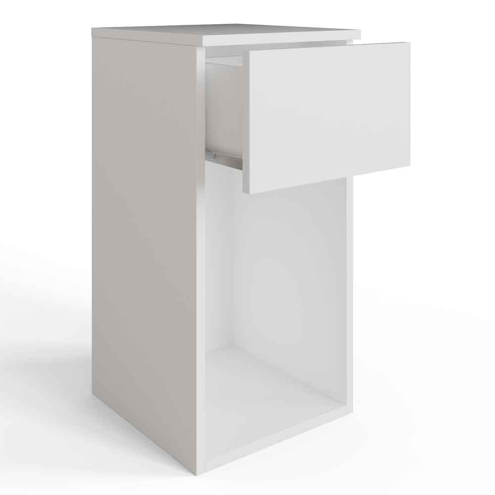Finnegan Wooden Bedside Cabinet with 1 Drawer in White