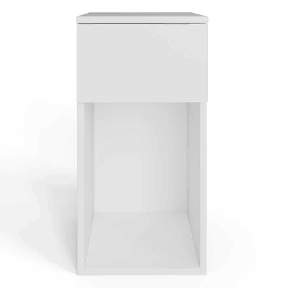 Finnegan Wooden Bedside Cabinet with 1 Drawer in White
