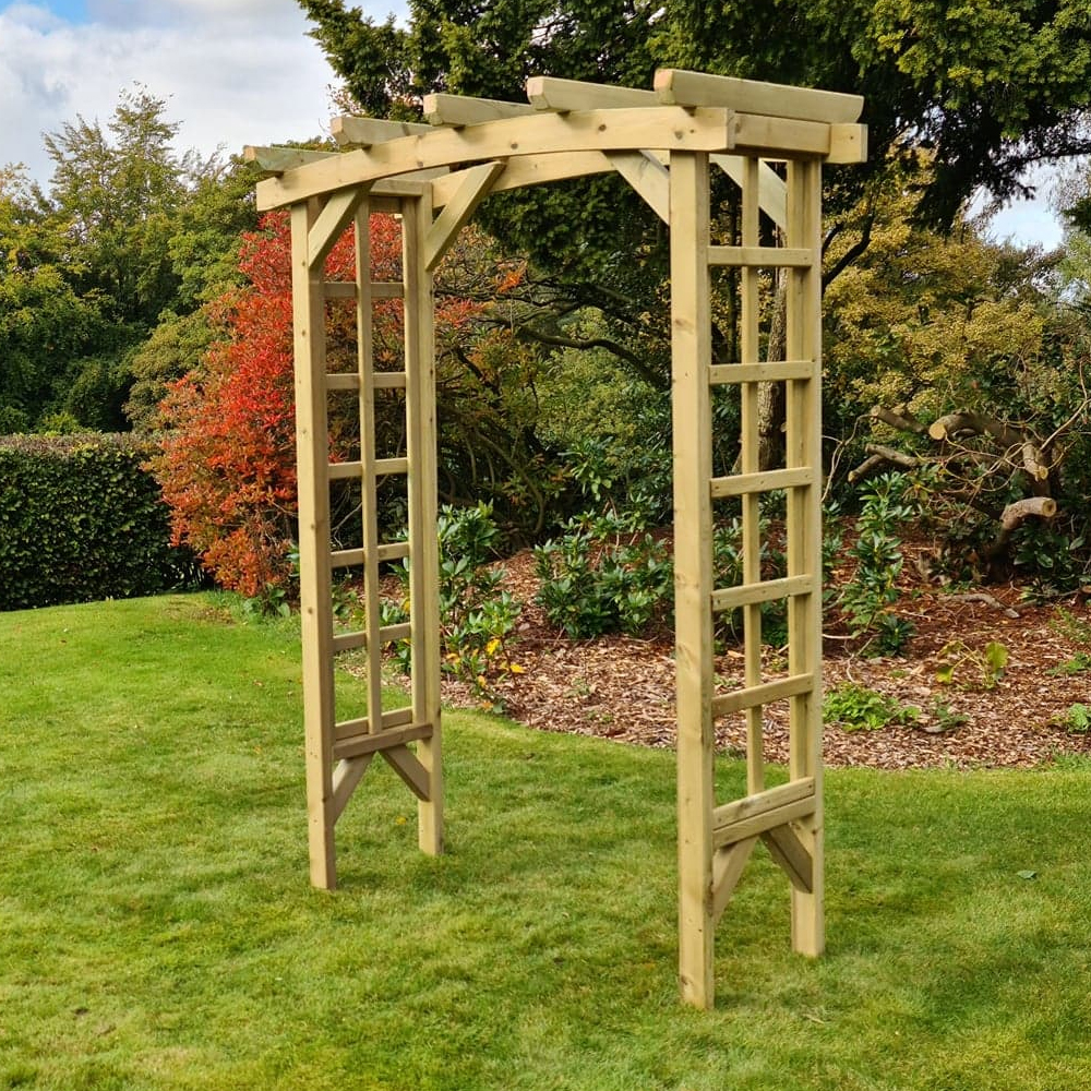 Finsbury Large Wooden Garden Arch In Natural