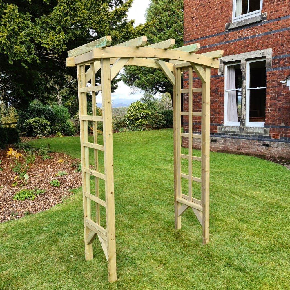 Finsbury Large Wooden Garden Arch In Natural