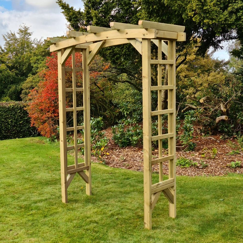 Finsbury Small Wooden Garden Arch In Natural