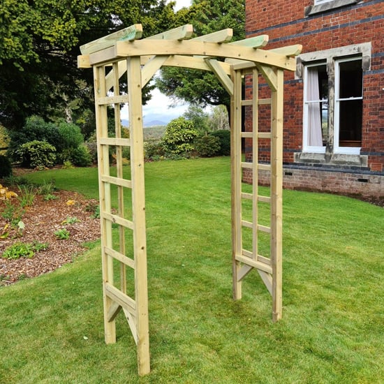 Read more about Finsbury small wooden garden pergola in natural