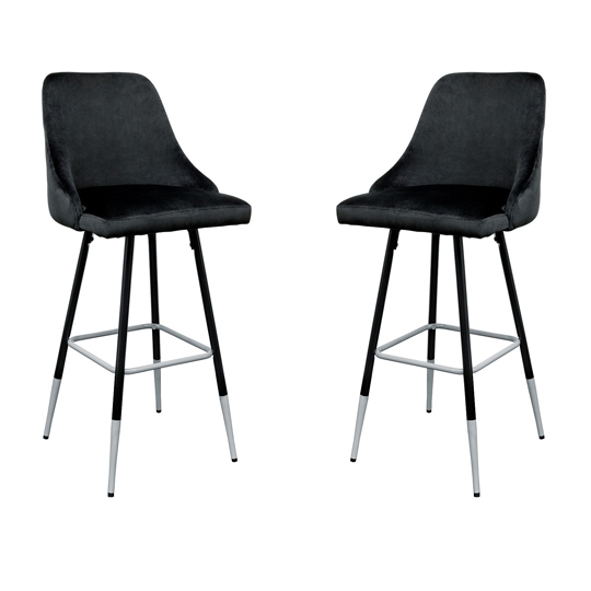 Photo of Fiona black fabric bar stool in pair