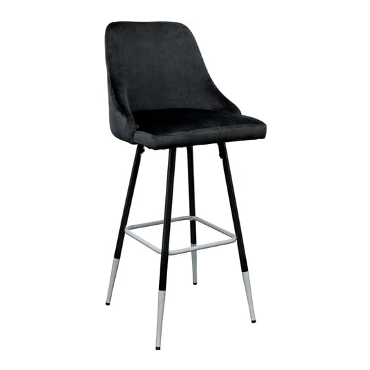 Product photograph of Fiona Black Fabric Bar Stool With Metal Legs from Furniture in Fashion