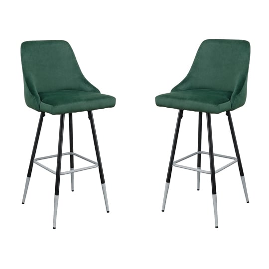 Product photograph of Fiona Green Fabric Bar Stool In Pair from Furniture in Fashion