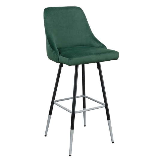 Photo of Fiona green fabric bar stool with metal legs