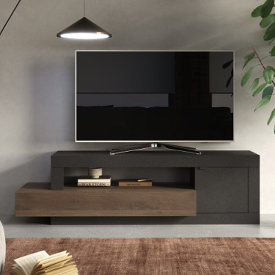 Product photograph of Fiora Tv Stand With 1 Door 1 Drawer In Lava And Mercure from Furniture in Fashion