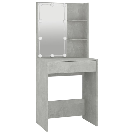 Fiora Wooden Dressing Table Set In Concrete Effect With LED