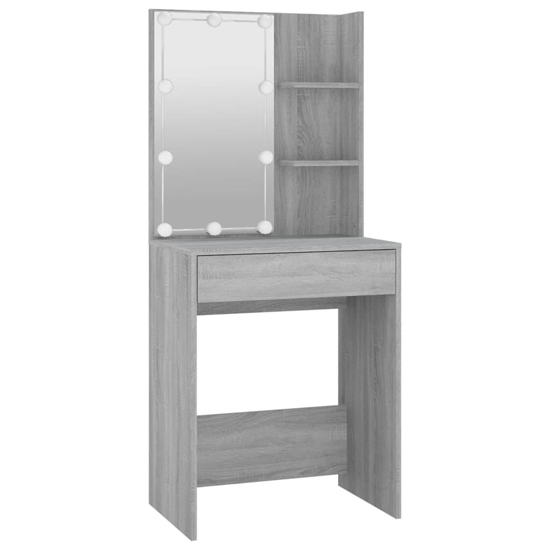 Fiora Wooden Dressing Table Set In Grey Sonoma Oak With LED_3
