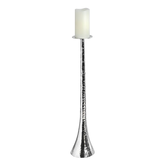 Read more about Fioria metal large candle pillar in silver