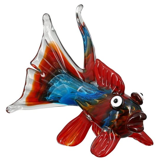Fire Fish Glass Design Sculpture In Multicolor