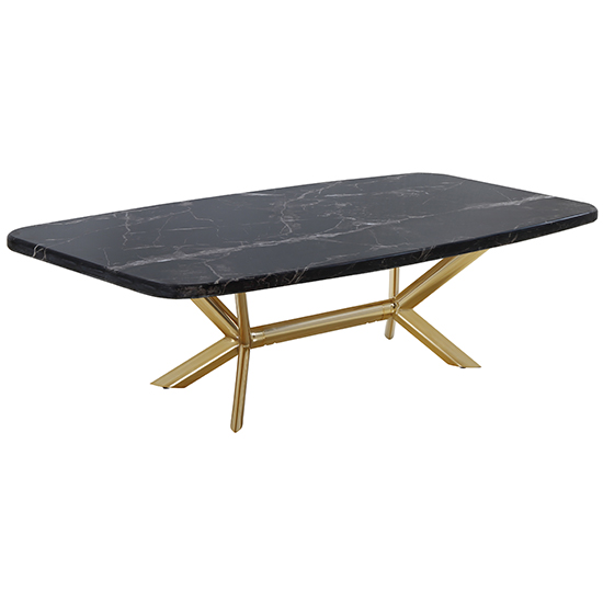 Firenze Black Marble Coffee Table With Gold Stainless Steel Legs
