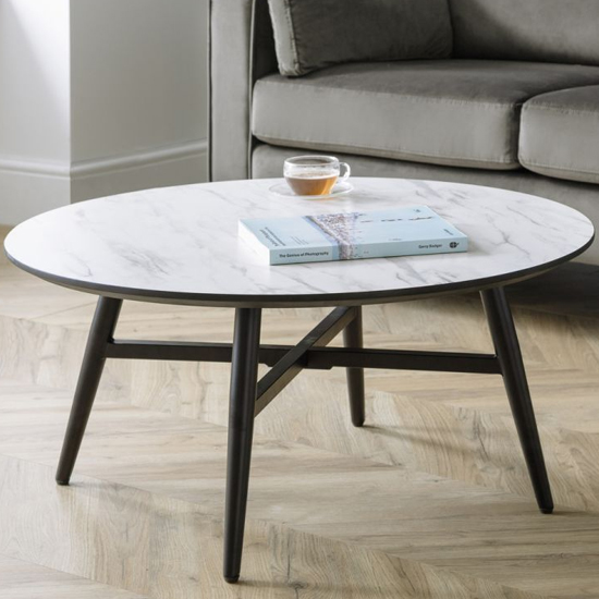 Read more about Fabiola cirmacall marble effect coffee table with black legs