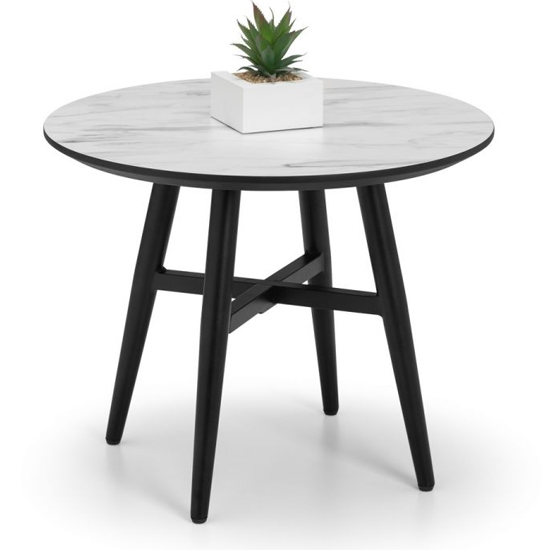 Fabiola CirMacall Marble Effect Lamp Table With Black Legs_2