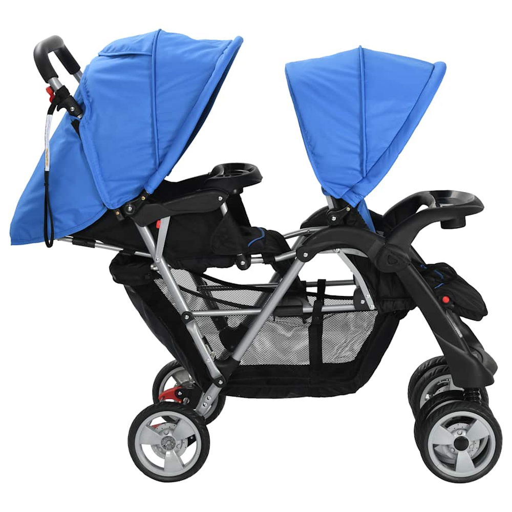 Firenze Steel Tandem Stroller - Blue And Black