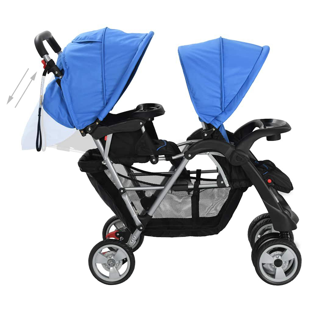 Firenze Steel Tandem Stroller - Blue And Black