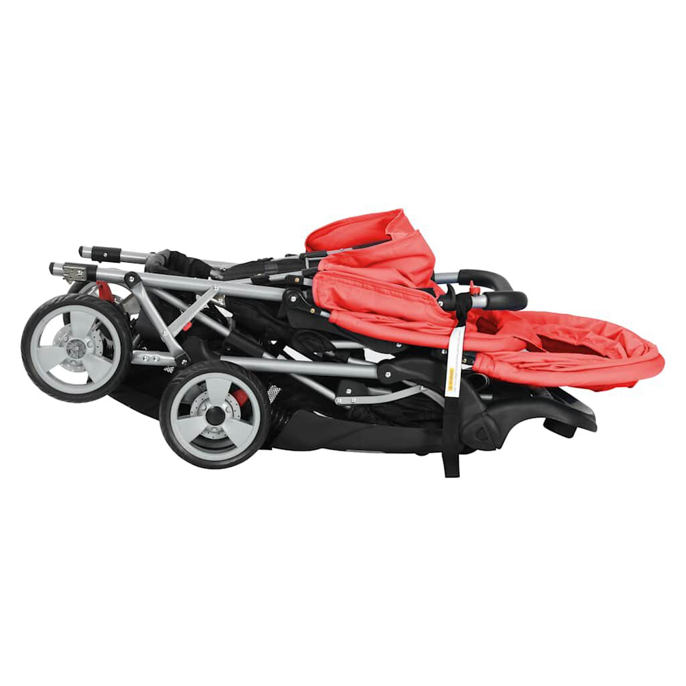 Firenze Steel Tandem Stroller - Red And Black