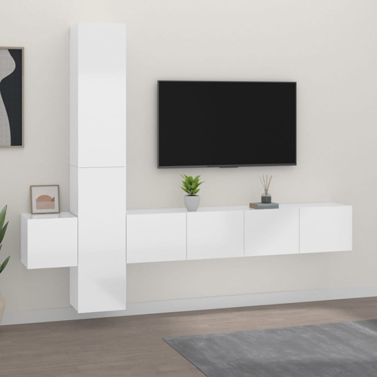 Firuz High Gloss Living Room Furniture Set In White Furniture in Fashion