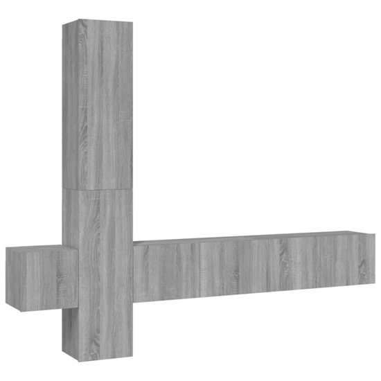 Firuz Wooden Living Room Furniture Set In Grey Sonoma Oak