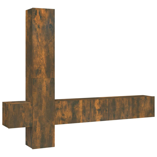 Firuz Wooden Living Room Furniture Set In Smoked Oak