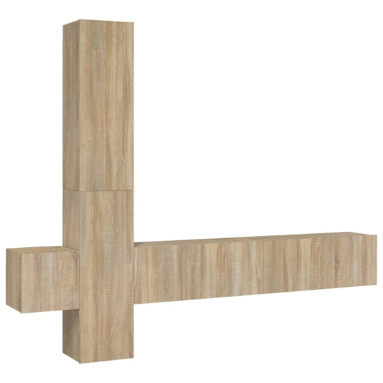 Firuz Wooden Living Room Furniture Set In Sonoma Oak