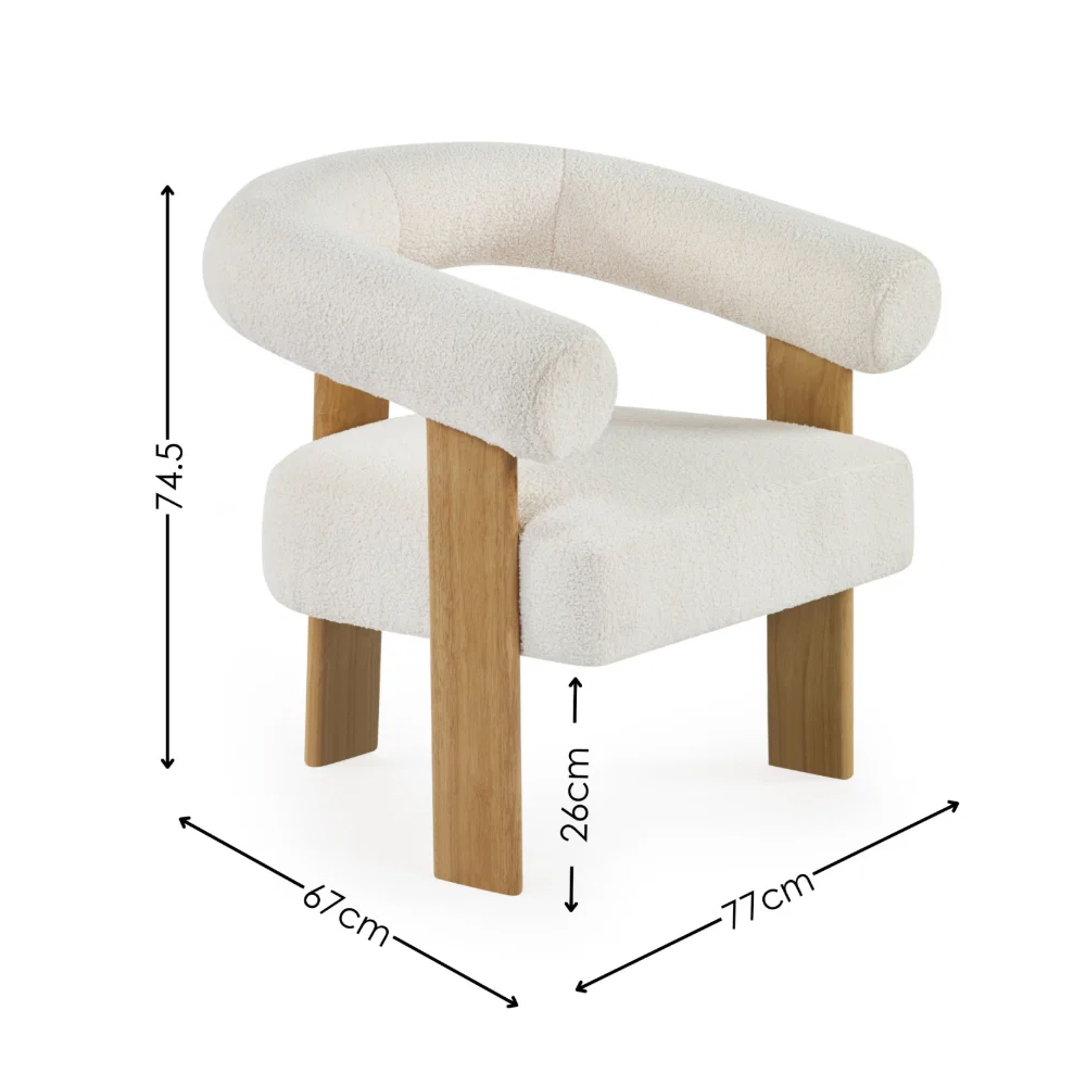 Fisaron Fabric 1 Seater Sofa in White