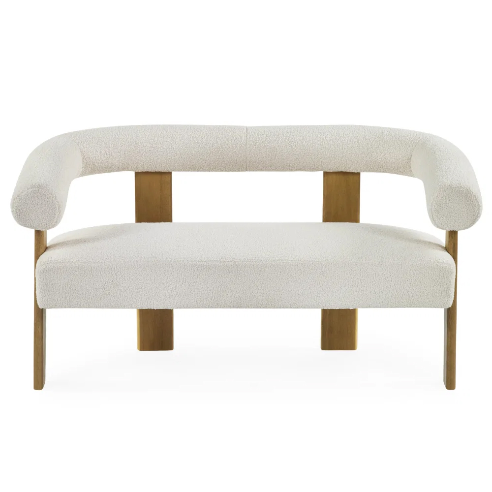 Fisaron Fabric 2 Seater Sofa in White