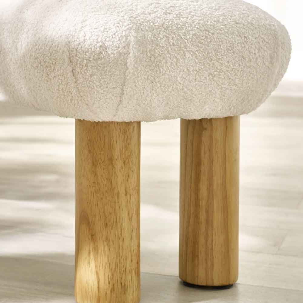 Fisaron Fabric Hallway Seating Bench in White and Oak