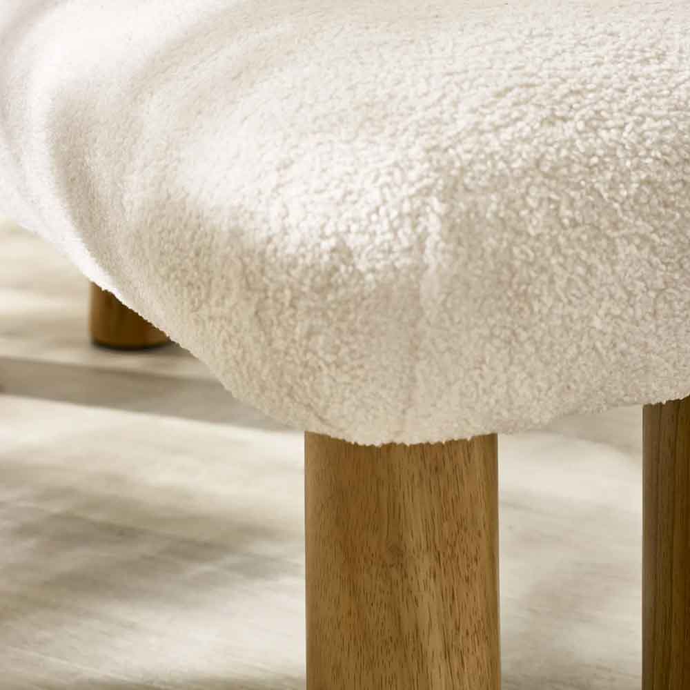 Fisaron Fabric Hallway Seating Bench in White and Oak