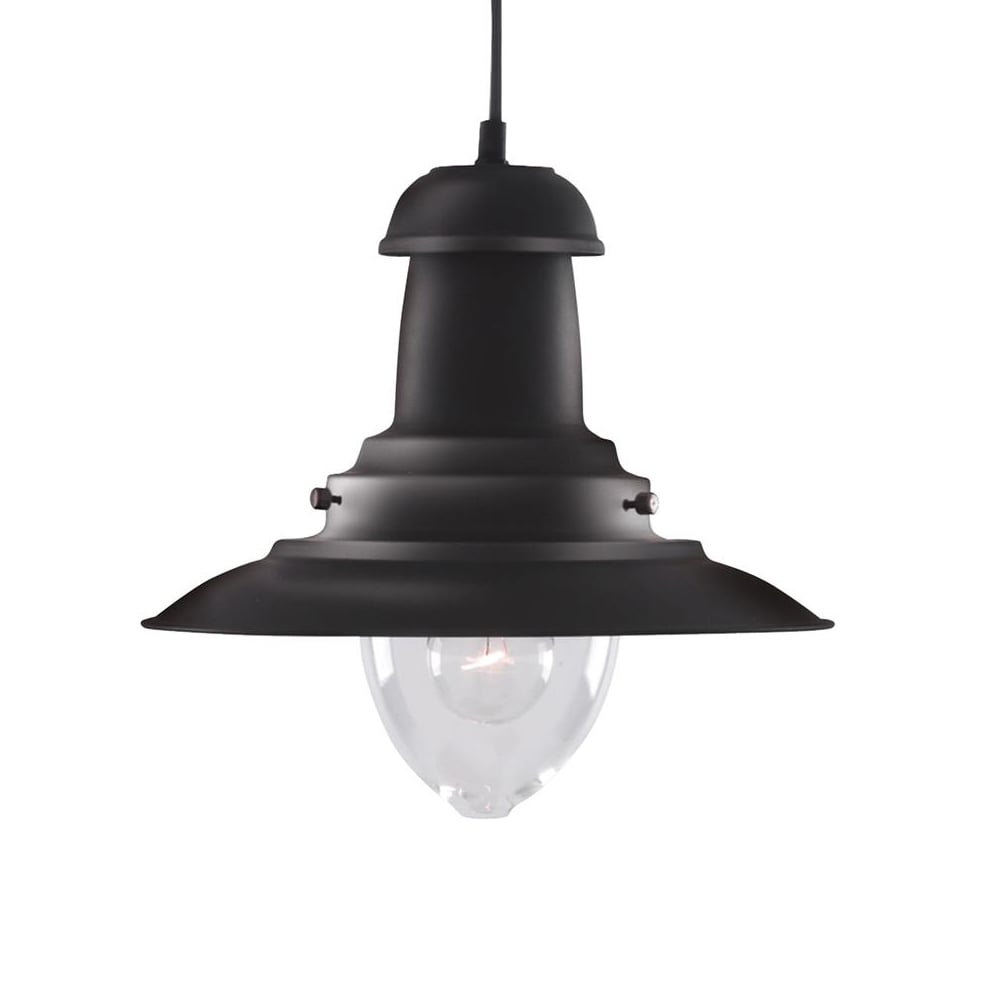 Read more about Fisherman glass shade pendant light in black